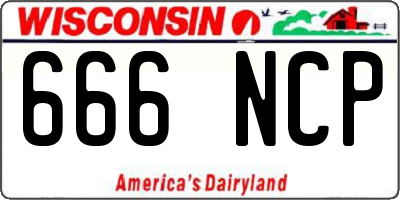 WI license plate 666NCP
