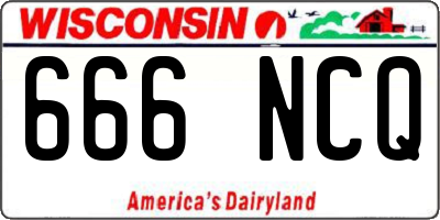 WI license plate 666NCQ