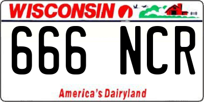 WI license plate 666NCR