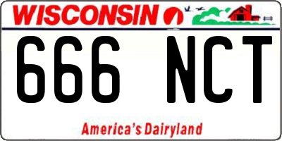 WI license plate 666NCT