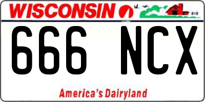 WI license plate 666NCX