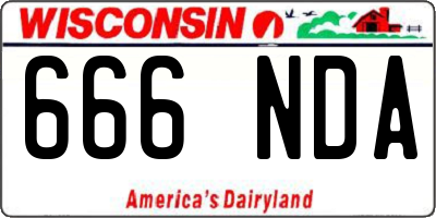 WI license plate 666NDA