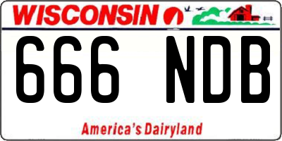 WI license plate 666NDB