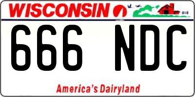 WI license plate 666NDC