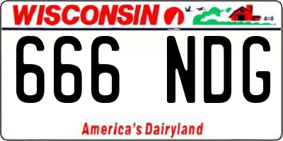 WI license plate 666NDG