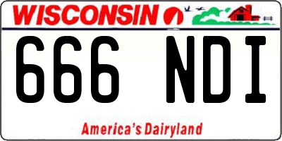 WI license plate 666NDI