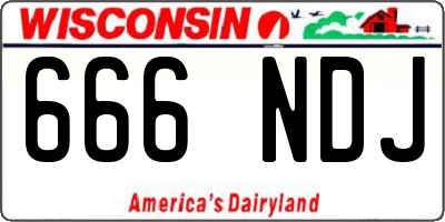 WI license plate 666NDJ