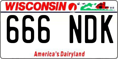 WI license plate 666NDK