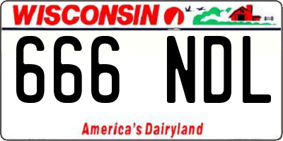 WI license plate 666NDL