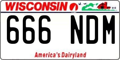 WI license plate 666NDM