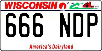 WI license plate 666NDP