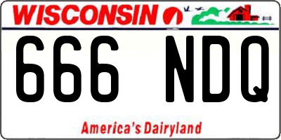 WI license plate 666NDQ