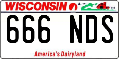 WI license plate 666NDS
