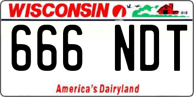 WI license plate 666NDT