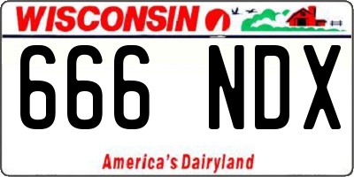 WI license plate 666NDX