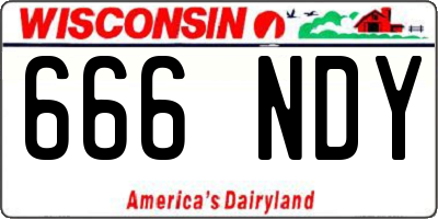 WI license plate 666NDY