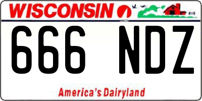 WI license plate 666NDZ