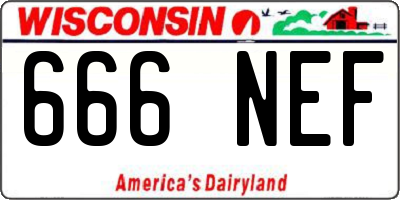 WI license plate 666NEF