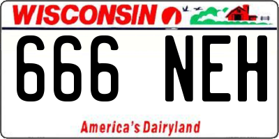 WI license plate 666NEH