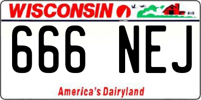 WI license plate 666NEJ