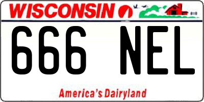 WI license plate 666NEL