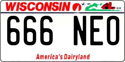 WI license plate 666NEO