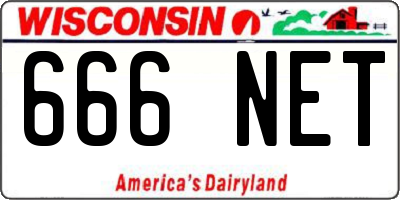 WI license plate 666NET