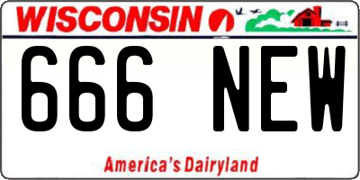 WI license plate 666NEW