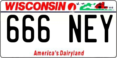 WI license plate 666NEY