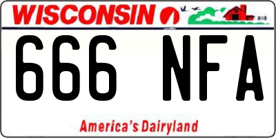 WI license plate 666NFA