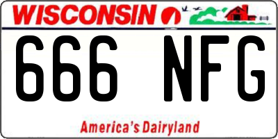 WI license plate 666NFG