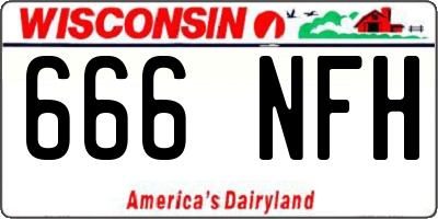 WI license plate 666NFH