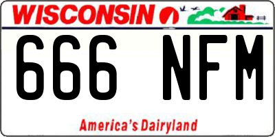 WI license plate 666NFM