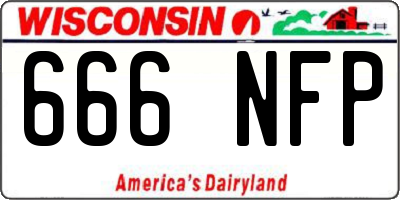 WI license plate 666NFP