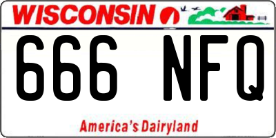 WI license plate 666NFQ