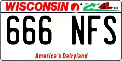 WI license plate 666NFS