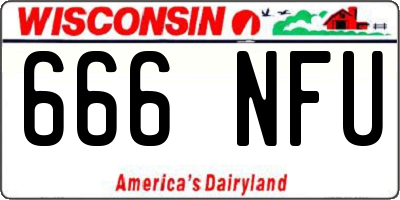 WI license plate 666NFU