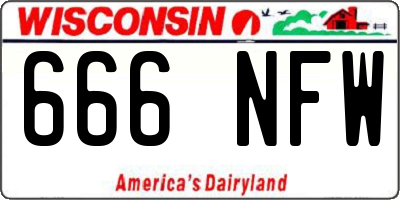 WI license plate 666NFW