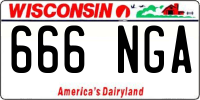 WI license plate 666NGA