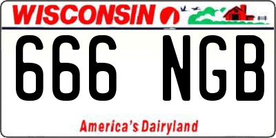 WI license plate 666NGB