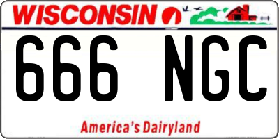 WI license plate 666NGC