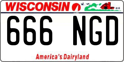 WI license plate 666NGD