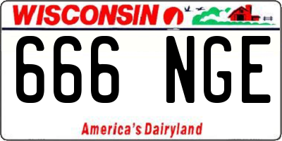 WI license plate 666NGE