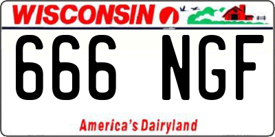 WI license plate 666NGF