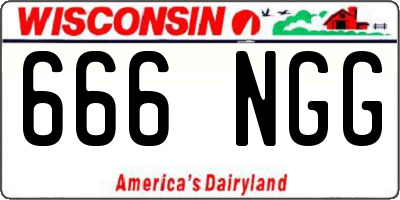 WI license plate 666NGG