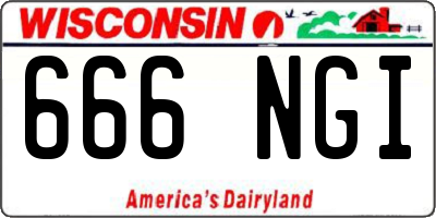 WI license plate 666NGI