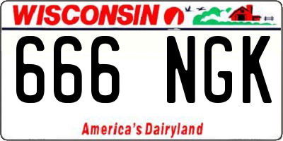 WI license plate 666NGK