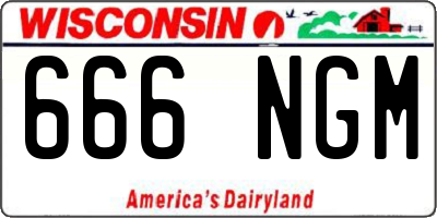 WI license plate 666NGM
