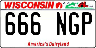 WI license plate 666NGP