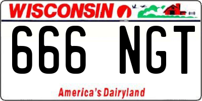 WI license plate 666NGT